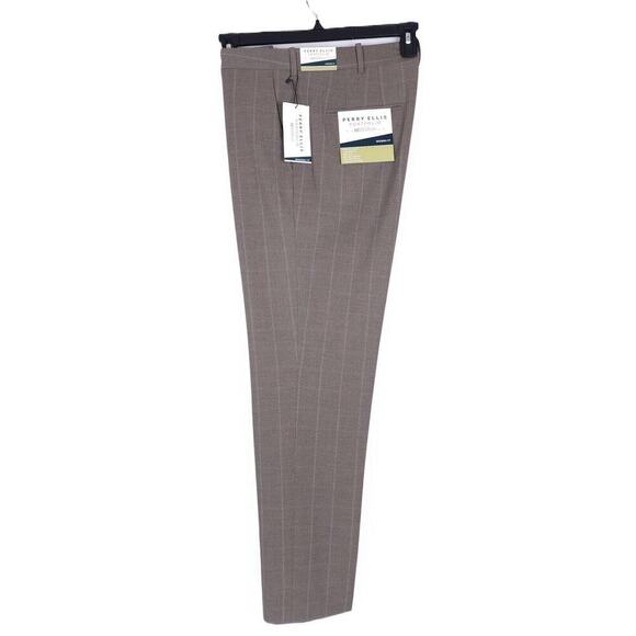 Perry Ellis Men's Modern-Fit Stretch Dress Pants Blue Tan Windowpane 33x30 NWT - Picture 4 of 5